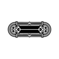 Art Deco Badge Geometric Black and White Emblem on Gray Background vector