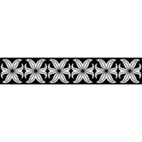 Geometric Floral Border Black and White Decorative Pattern vector