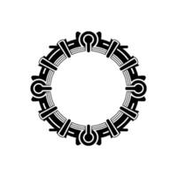 Geometric Black Circle Frame, Minimalist Art Deco vector
