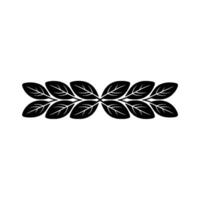 Minimalist Leaf Element Black White, Decorative Border vector