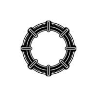 Minimalist Mechanical Ring on White vector