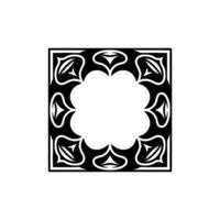 Black White Geometric Ornament, Decorative Frame vector