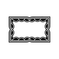 Elegant Ornate Rectangular Frame with Geometric Pattern, Minimalist vector
