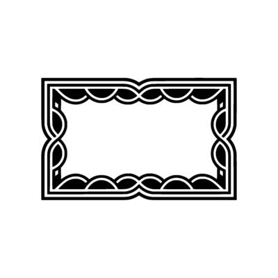 Elegant Ornate Rectangular Frame with Geometric Pattern, Minimalist