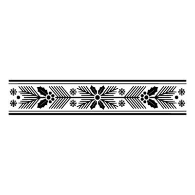 Festive Minimalist Border Ornament Christmas Holly Snowflakes
