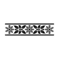 Festive Winter Border Snowflake and Holly Pattern on White Background vector