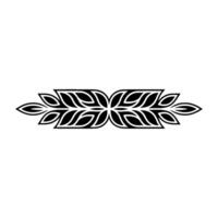 Symmetric Leaf Motif Border, Black on White, Elegant vector