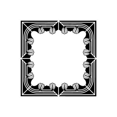 Art Deco Frame Elegant Black White Border for Invitations and Designs