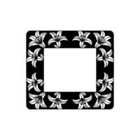 Elegant Lily Frame in Black and White Floral Border for Invitations vector