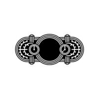 Black White Steampunk Time Portal Retro vector