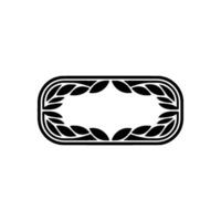 Minimalist Black Laurel Wreath Frame on White Background vector
