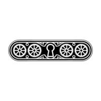 Steampunk Keyhole Gears Black White, Mechanical vector