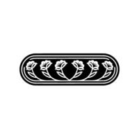 Elegant Floral Border in Black and White, Minimalist Element vector