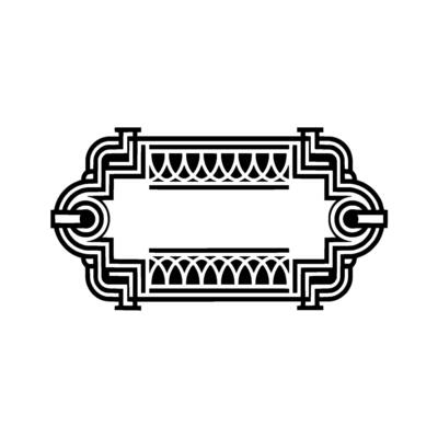 Elegant Art Deco Frame Black and White, Illustration - Art deco