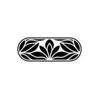 Minimalist Floral Border Element in Black White vector