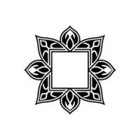 Floral Frame Elegant Black and White Mandala, Geometric Pattern vector