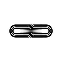 Retrofuturistic Black Element on White Background vector