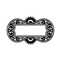 Ornate Steampunk Frame with Gears Element vector