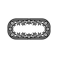 Minimalist Floral Frame Silhouette on White, Decorative vector