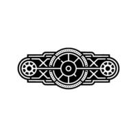 Art Decoinspired Geometric Ornament in Black and White vector
