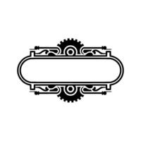 Steampunkinspired Badgeframe with Gears and Ornaments vector
