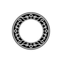 Abstract Geometric Circular Pattern in Black and White Element vector