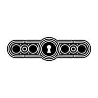 Abstract Keyhole, Geometric Black White Illustration vector