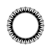 Elegant Black Floral Frame on Neutral Background vector