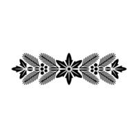 Elegant Black and White Floral Border on White Background - Symmetrical vector