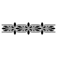 Elegant Black Floral Border on White Decorative Element - Decorative element vector