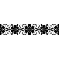 Black Floral Border, Elegant and Decorative Element vector