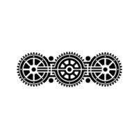 Geometric Gears Pattern Black and White Steampunk vector