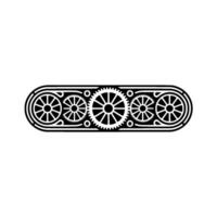 Minimalist Gear Mechanism Illustration Black White Abstract vector