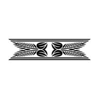 Minimalist Black and White Floral Border Element vector