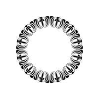 Abstract Black and White Circle Ornament, Decorative Minimalist vector