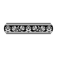 Elegant Rose Border in Black White for Creative Projects vector
