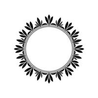 Elegant Floral Circular Frame on White Background vector