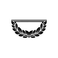 Minimalist Laurel Wreath with Text Box, Elegant Black and White vector