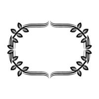 Elegant Floral Frame with Leaves on White Background vector
