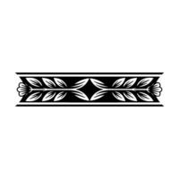 Elegant Black and White Floral Border, Decorative Element, Minimalist vector