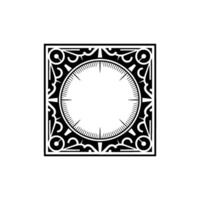 Art Deco Compass Frame on White, Minimalist vector