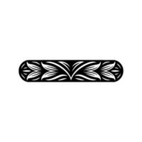 Elegant Floral Border Element in Black and White - Ornate vector