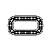 Decorative Black and White Starburst Frame, Minimalist vector