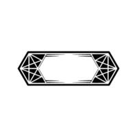 Geometric Label Black White Hexagon with Abstract Star Elements vector
