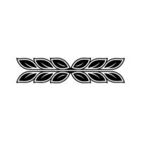Elegant Leaf Border, Black on Gray, Illustration, Decorative Element vector