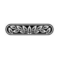 Elegant Black White Leaf Border Minimalist Decorative Element vector