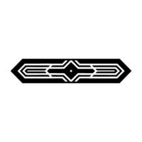 Geometric Abstract Arrowhead Ornament in Black and Grey on White vector