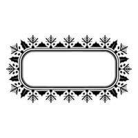 Elegant Christmas Frame with Holly and Foliage Border vector