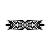 Black and White Floral Decorative Element Elegant Botanical vector