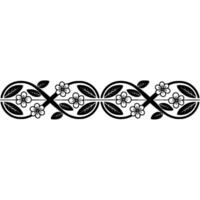 Black Floral Border Element, Elegant Ornament, Minimalist Style vector